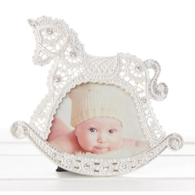 Picture frame rocking horse white
